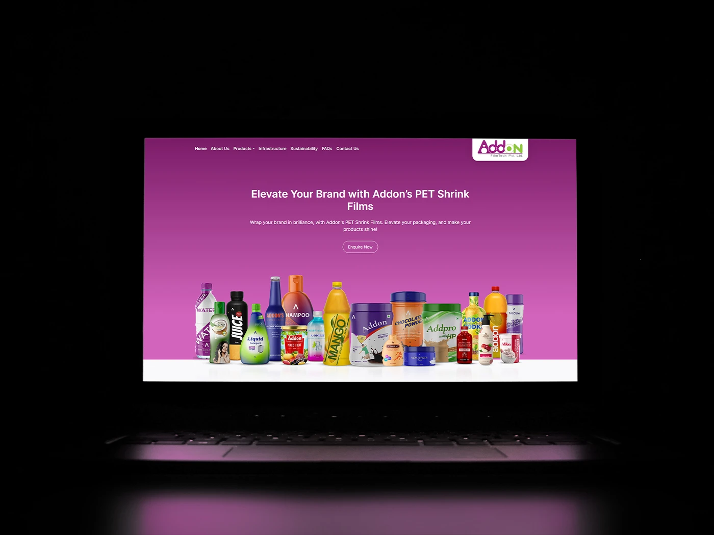 B2B corporate website development with responsive layouts for packaging manufacturer - AddOn