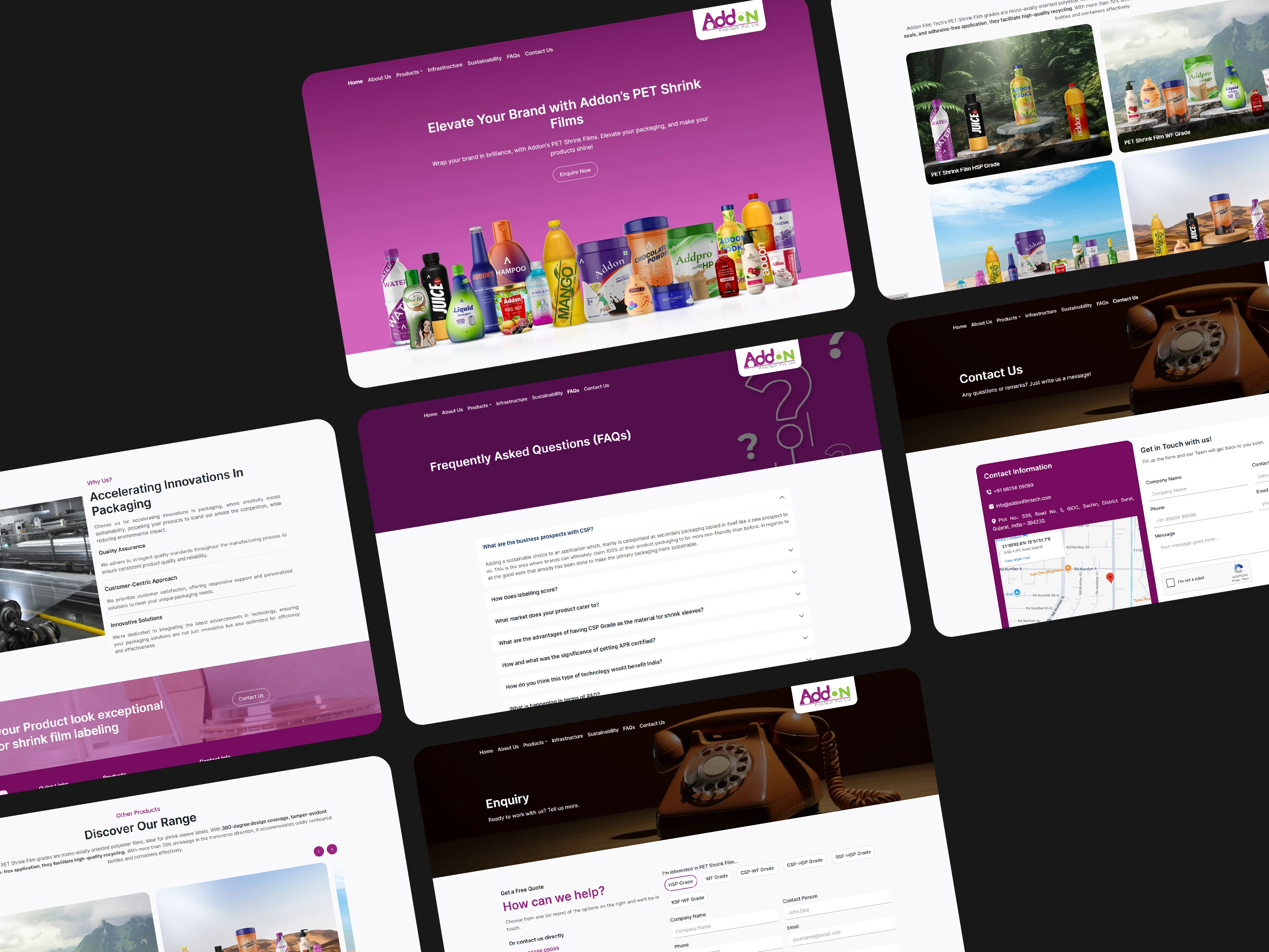 B2B corporate website development with responsive layouts for packaging manufacturer - AddOn