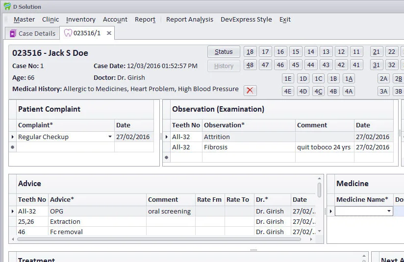 Dental clinic management web portal with Android/iOS app for doctors - Clinix