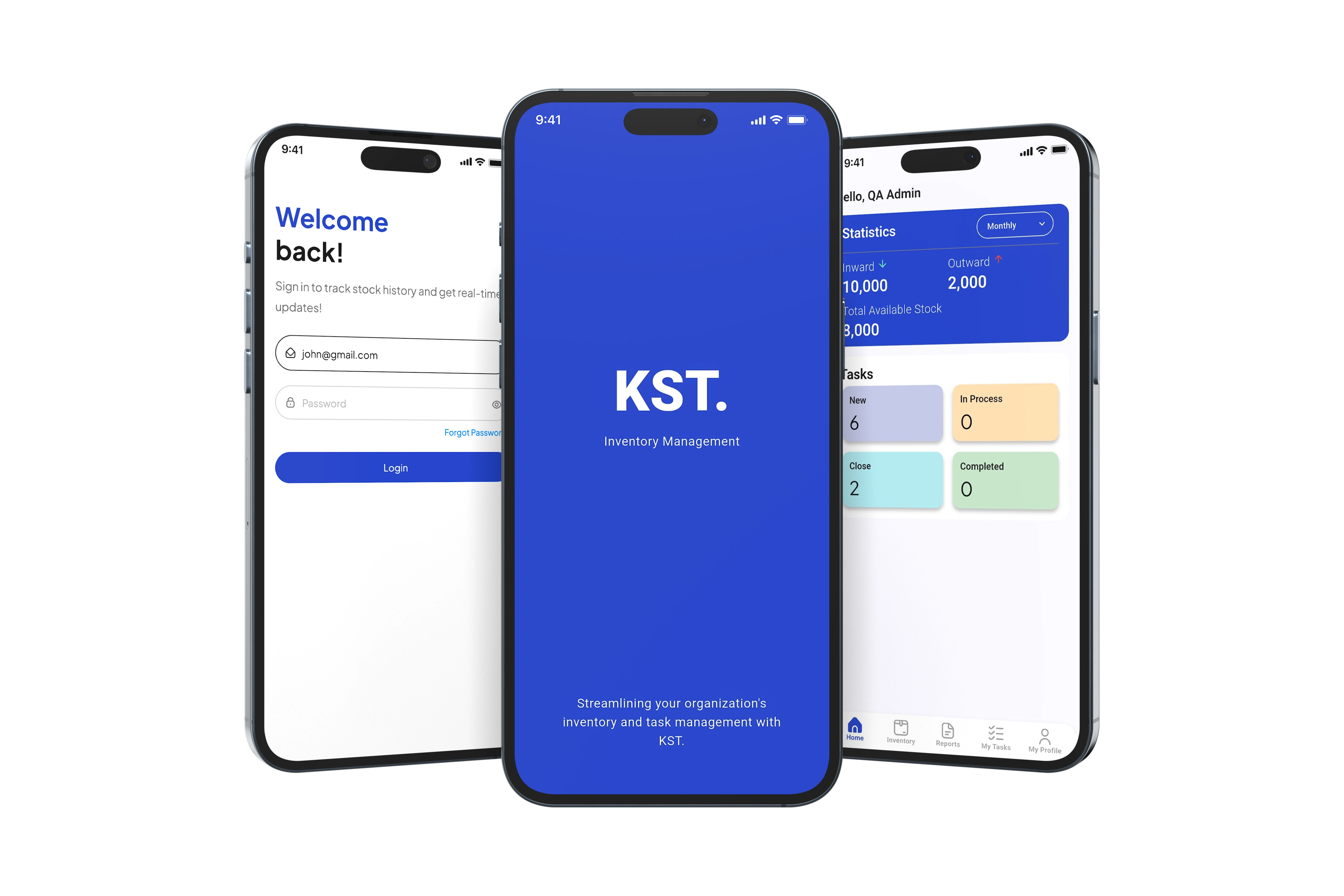 KST Textile Stock and Task Management - Mobile Interface Layout