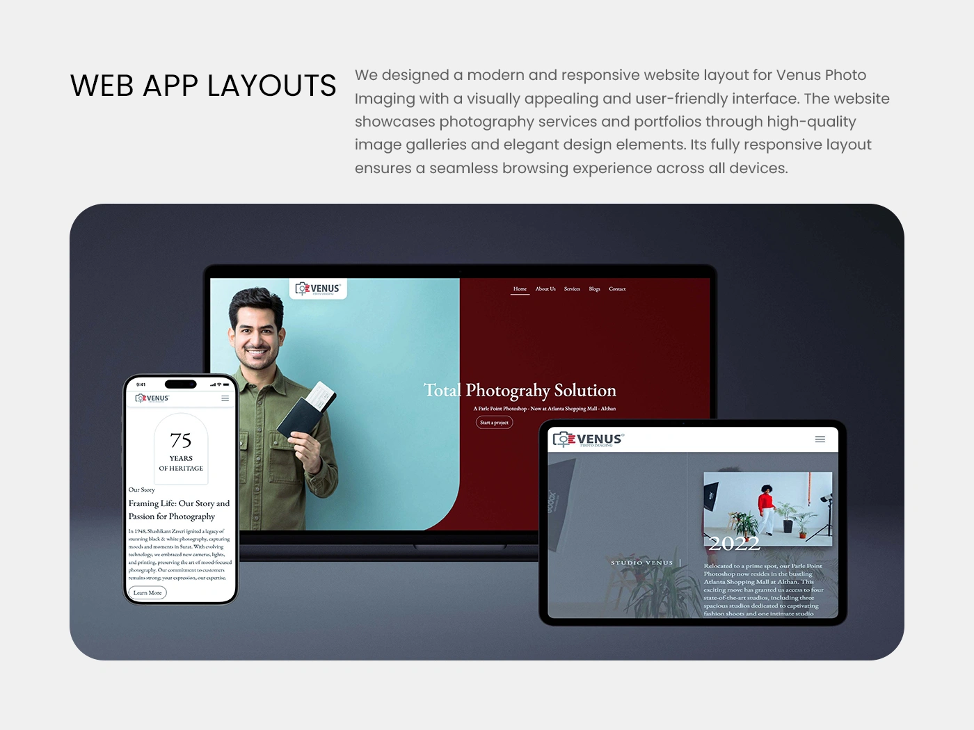 Marketing and Branding Website - Venus Photo Imaging
